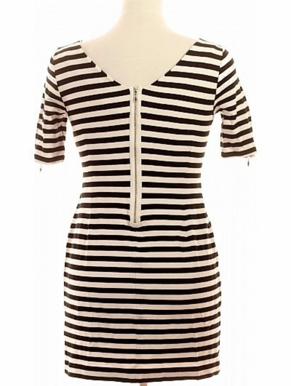 Banana Republic Striped Dress W/ Zipper Embellishments Sz. 10